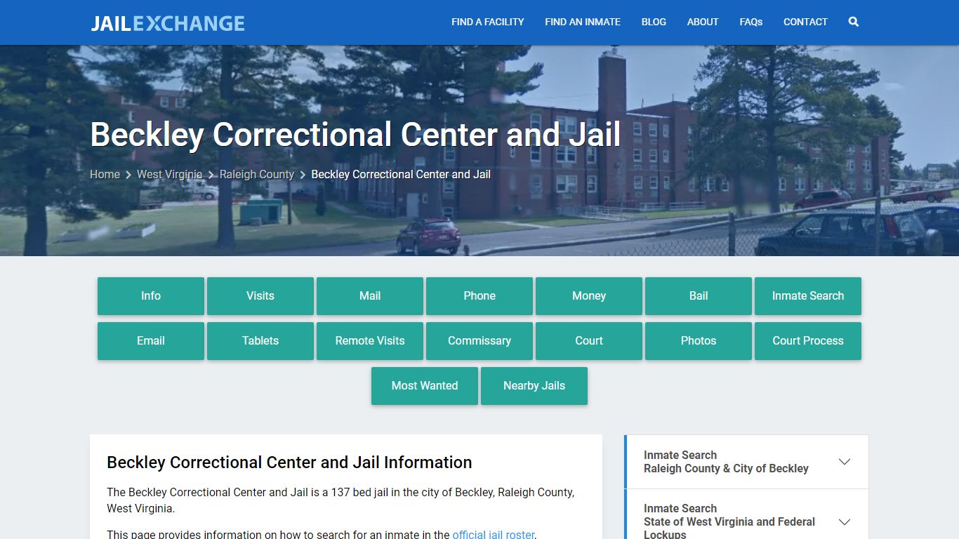 Beckley Correctional Center and Jail, WV Inmate Search, Information